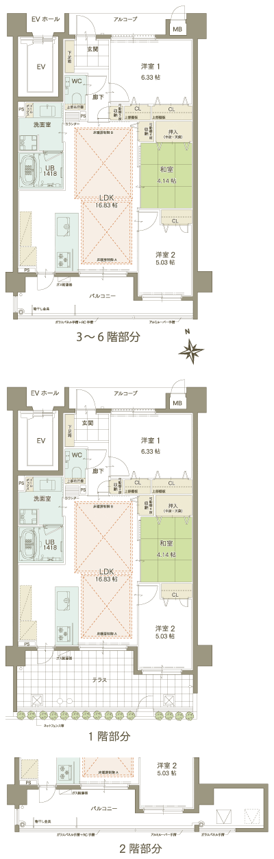 Floor: 3LDK, occupied area: 72.68 sq m, Price: 21.7 million yen