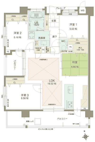 Floor: 4LDK, occupied area: 87.21 sq m, Price: 28.1 million yen