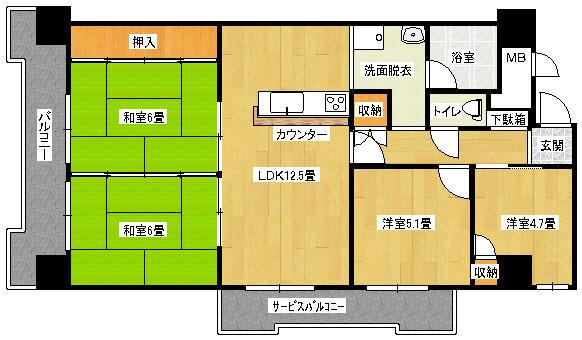 Floor plan. 4LDK, Price 7.3 million yen, Occupied area 79.03 sq m