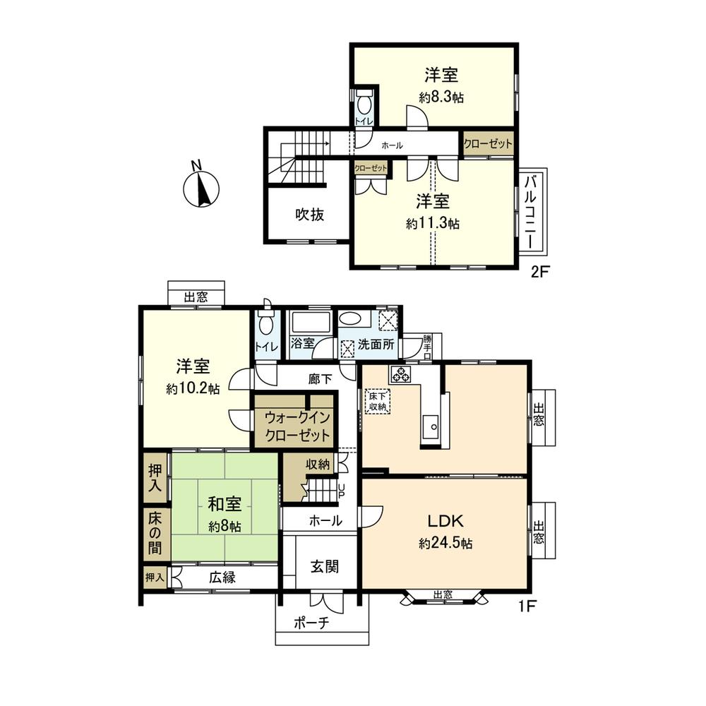 Floor plan. 24,800,000 yen, 4LDK, Land area 285.06 sq m , Building area 152.36 sq m