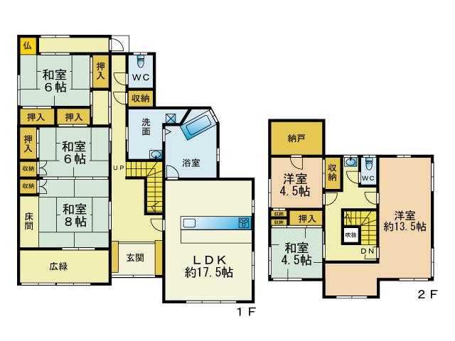 Floor plan. 18,170,000 yen, 6LDK, Land area 490.18 sq m , Building area 187.87 sq m