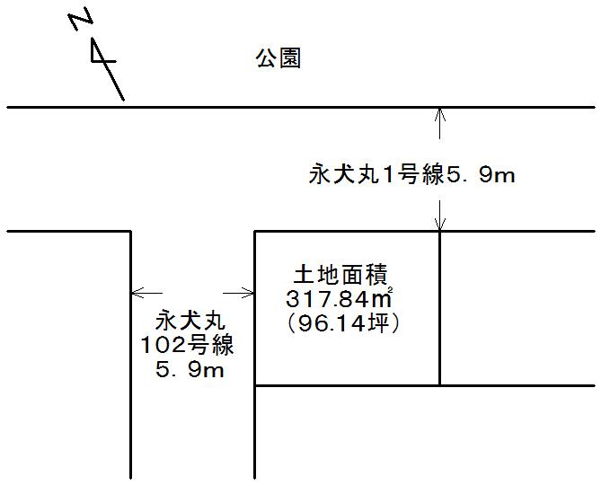 Compartment figure. Land price 14.5 million yen, Land area 317.84 sq m
