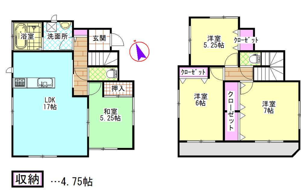 Floor plan. 21,800,000 yen, 4LDK, Land area 146.11 sq m , Building area 97.29 sq m