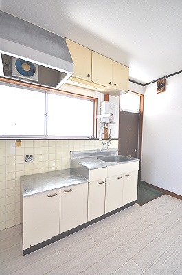 Kitchen. Gas stove can be ground with grill.