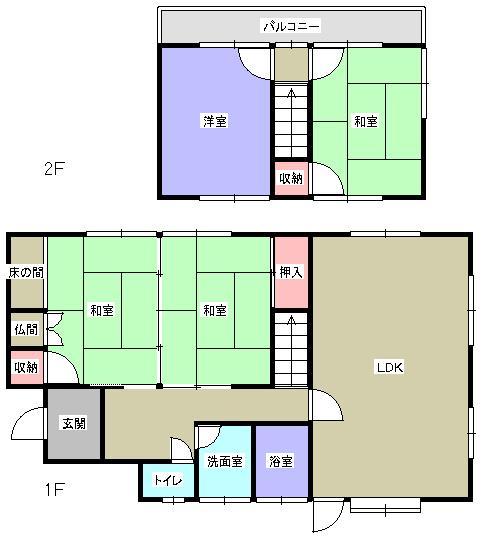 Floor plan. 4.8 million yen, 4LDK, Land area 234 sq m , Building area 97.12 sq m