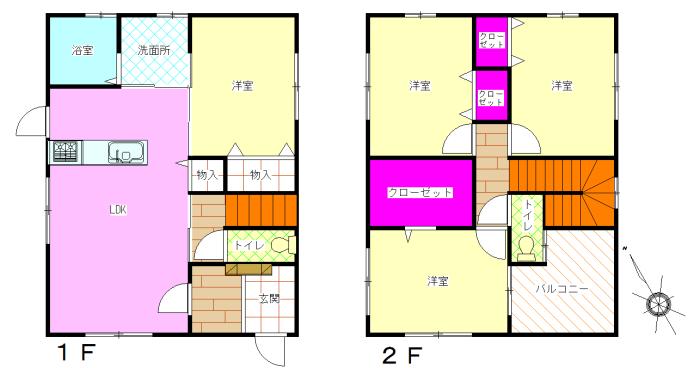 Floor plan. (A Building), Price 18.9 million yen, 4LDK, Land area 131.07 sq m , Building area 104.16 sq m