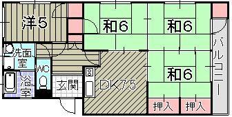 Floor plan. 4DK, Price 2.95 million yen, Occupied area 63.59 sq m