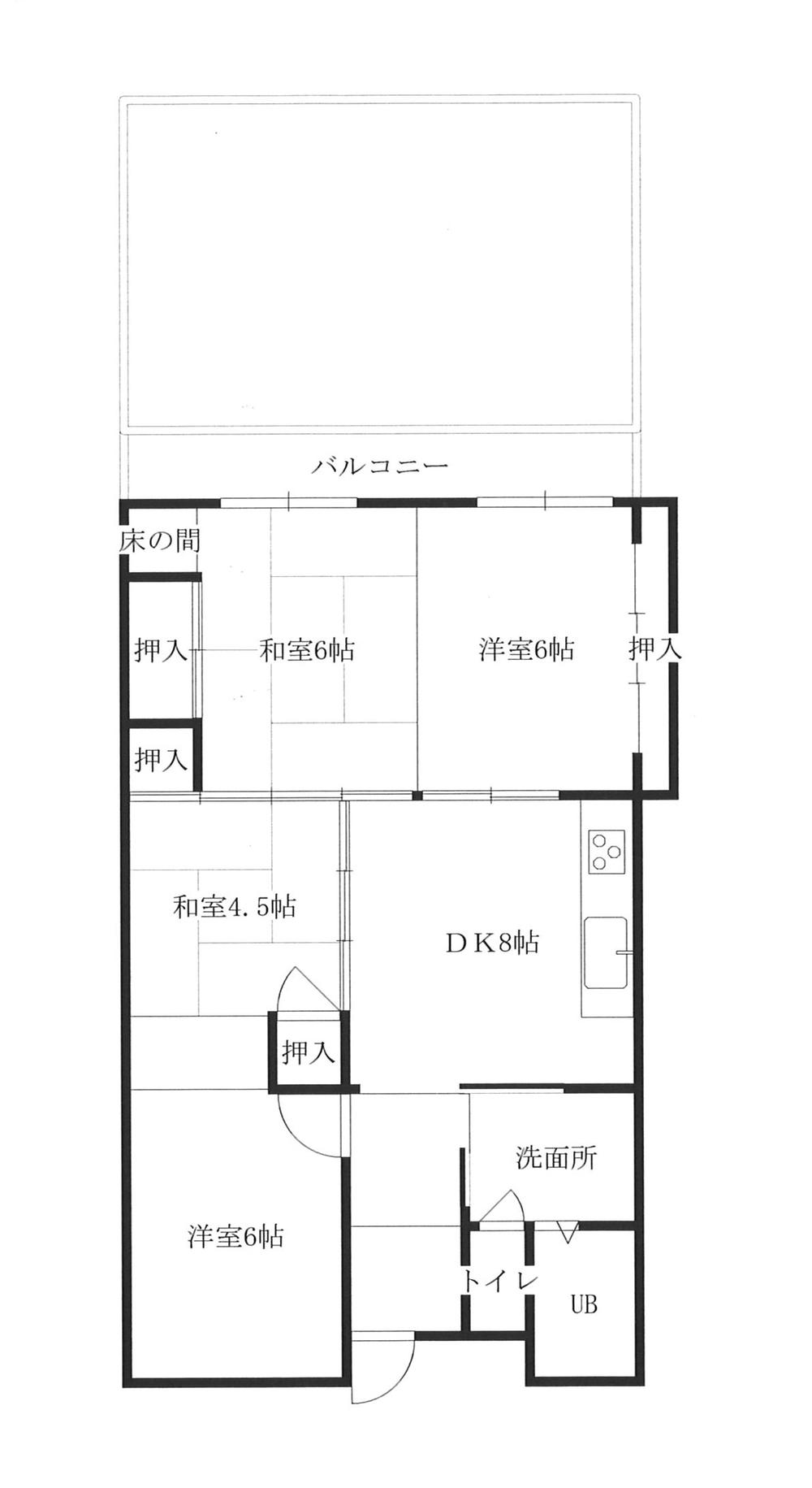 Floor plan. 4DK, Price 6 million yen, Occupied area 64.14 sq m