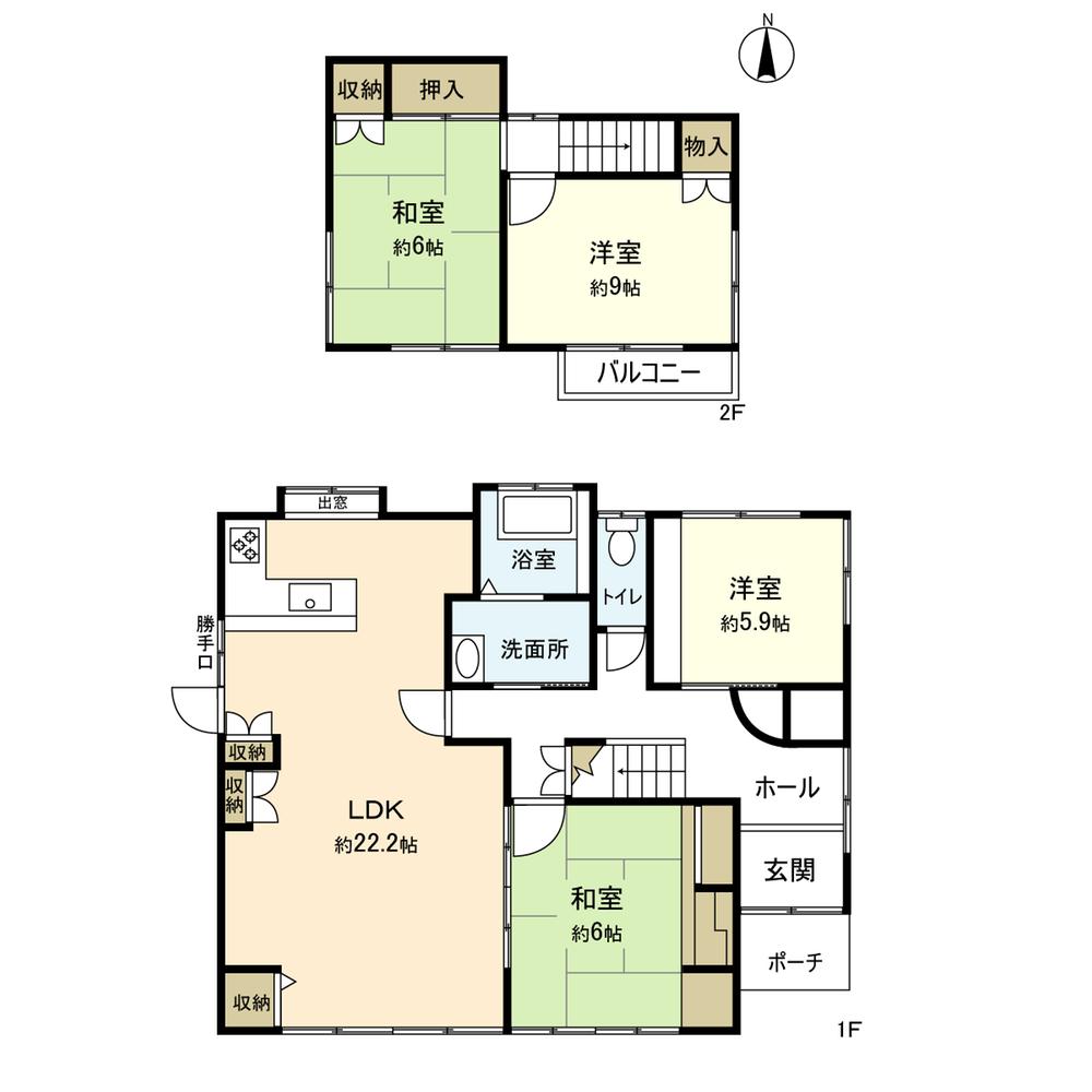 Floor plan. 17.8 million yen, 4LDK, Land area 225.96 sq m , Building area 115.07 sq m