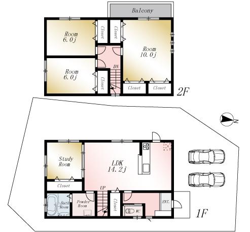 Floor plan. (No. 6 locations), Price 22,200,000 yen, 4LDK, Land area 151.88 sq m , Building area 99.36 sq m