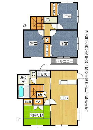 Floor plan. 22.5 million yen, 4LDK, Land area 218.06 sq m , Building area 106.81 sq m