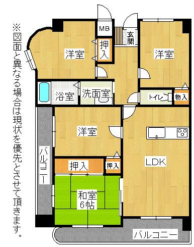 Floor plan. 4LDK, Price 10.8 million yen, Occupied area 75.06 sq m