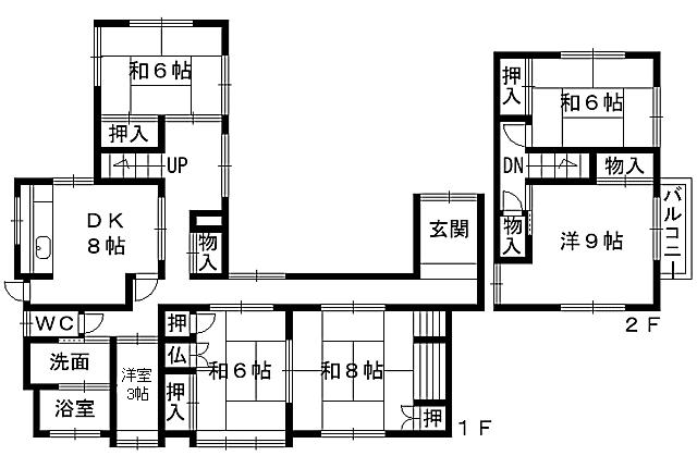 Floor plan. 16 million yen, 6DK, Land area 285.61 sq m , Building area 158.33 sq m