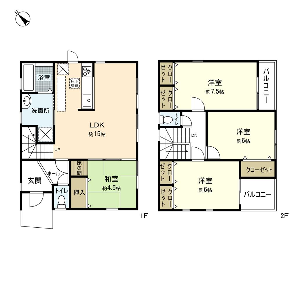 Floor plan. 23.8 million yen, 4LDK, Land area 121.58 sq m , Building area 96.88 sq m