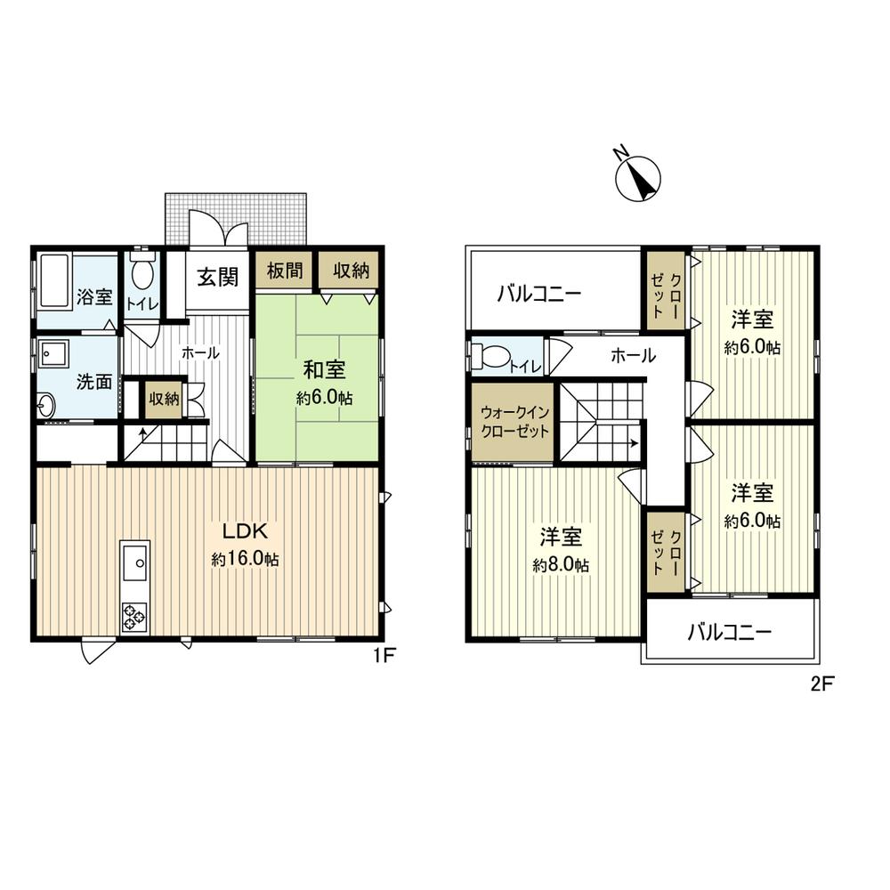 Floor plan. 28.8 million yen, 4LDK, Land area 212 sq m , Building area 109.3 sq m
