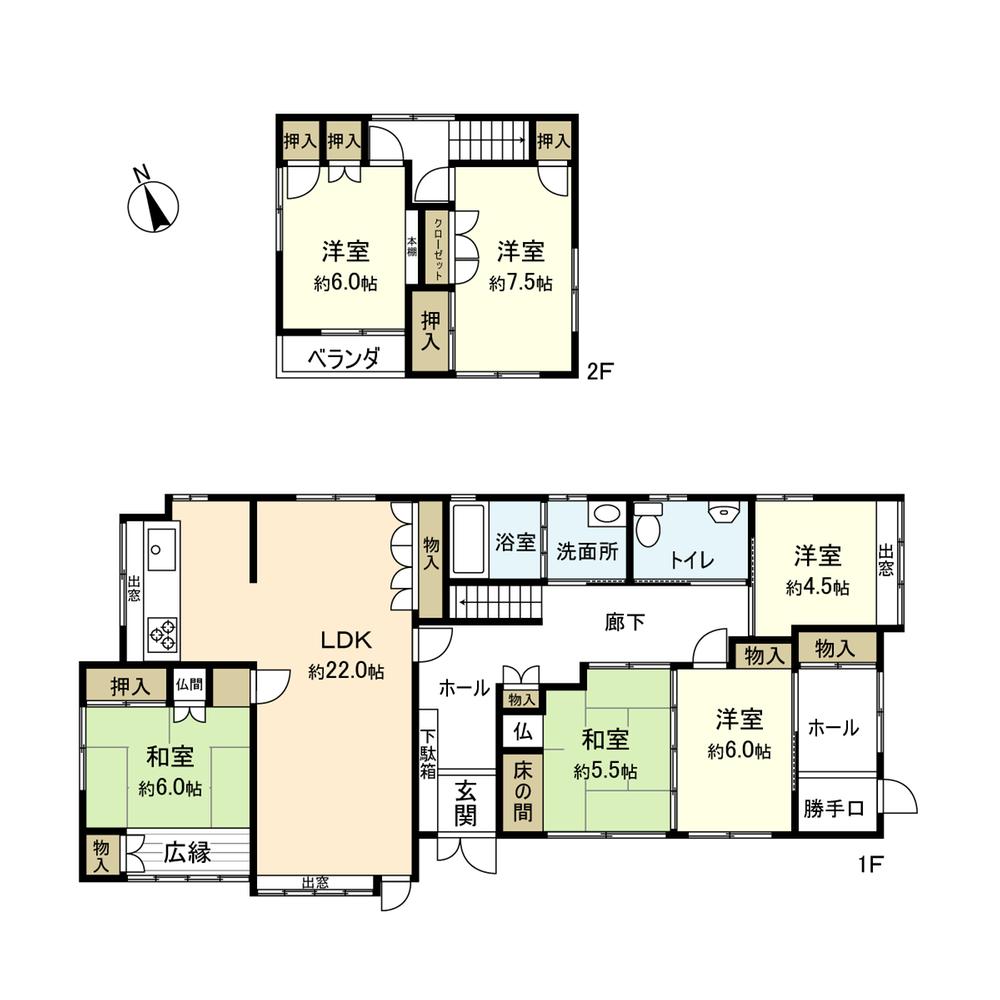 Floor plan. 19.5 million yen, 6LDK, Land area 492.21 sq m , Building area 123.65 sq m