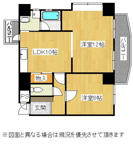 Floor plan. 2LDK, Price 7.2 million yen, Occupied area 58.08 sq m