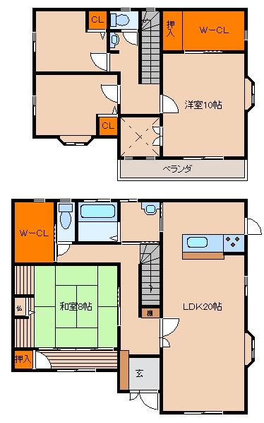 Floor plan. 24 million yen, 4LDK, Land area 231.04 sq m , Building area 132.49 sq m