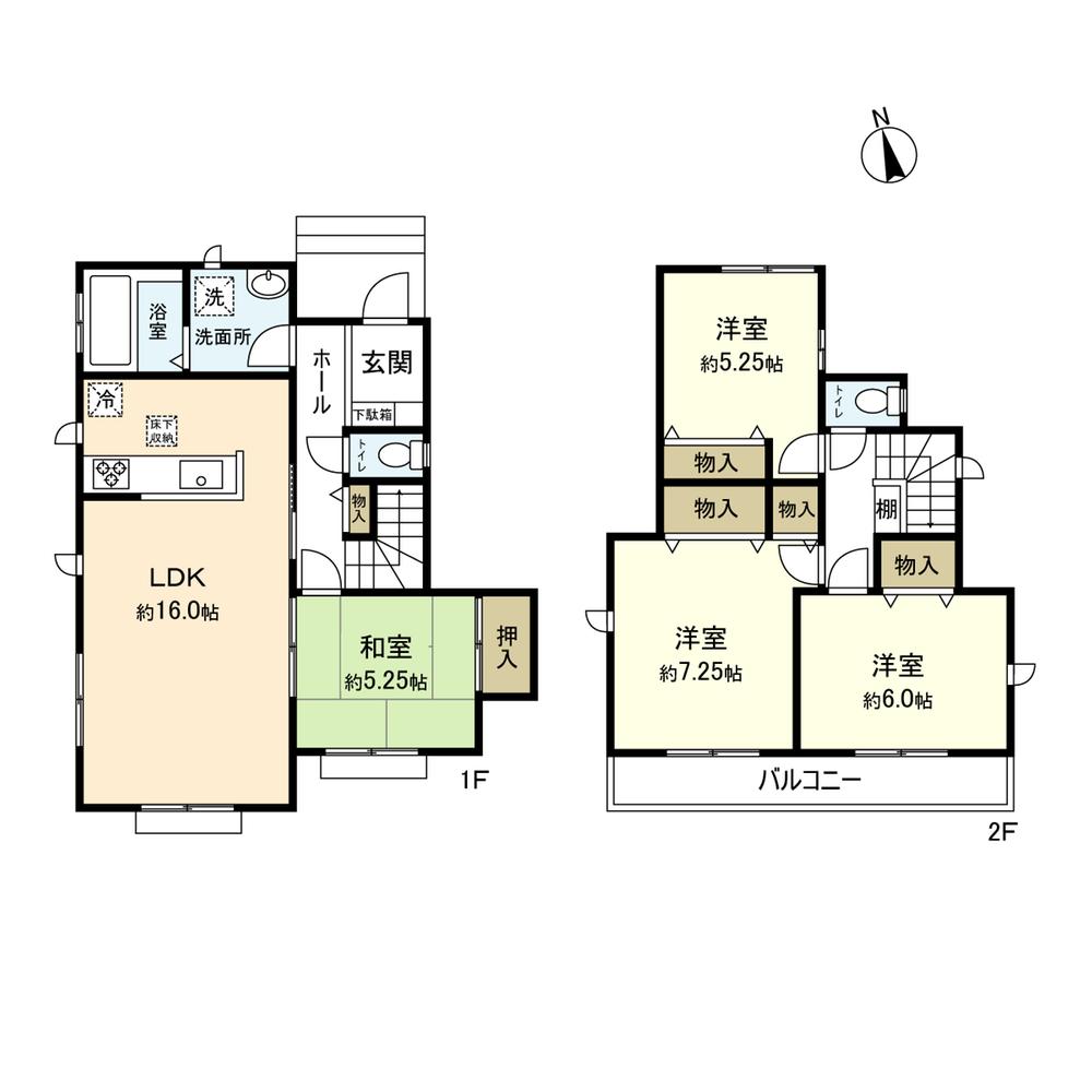 Floor plan. 20.8 million yen, 4LDK, Land area 147.64 sq m , Building area 95.63 sq m