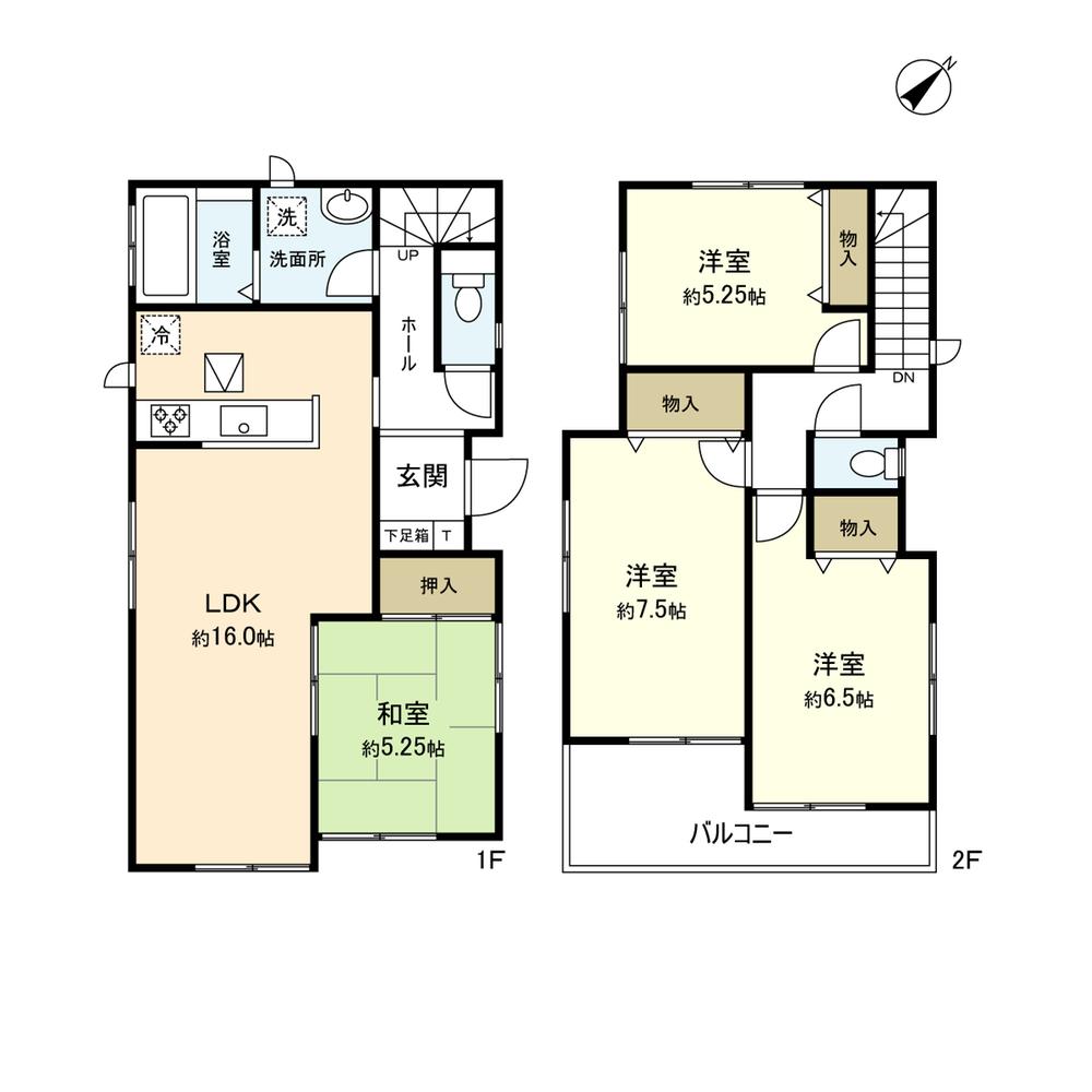 Floor plan. 21,800,000 yen, 4LDK, Land area 119.6 sq m , Building area 95.64 sq m