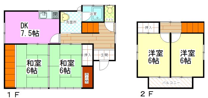 Floor plan. 5.9 million yen, 4DK, Land area 168.94 sq m , Building area 80.75 sq m