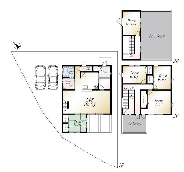 Floor plan. San Court Ohira Zero cube Penthouse