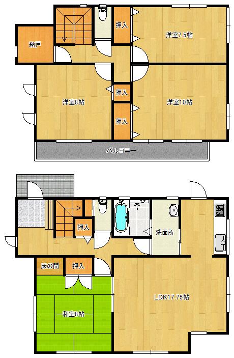 Floor plan. 21.5 million yen, 4LDK + S (storeroom), Land area 232.31 sq m , Building area 138.62 sq m