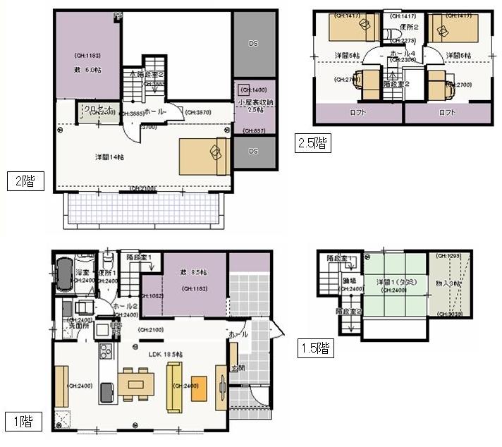 Floor plan. 38,800,000 yen, 5LDK + 2S (storeroom), Land area 194.54 sq m , Building area 115.92 sq m