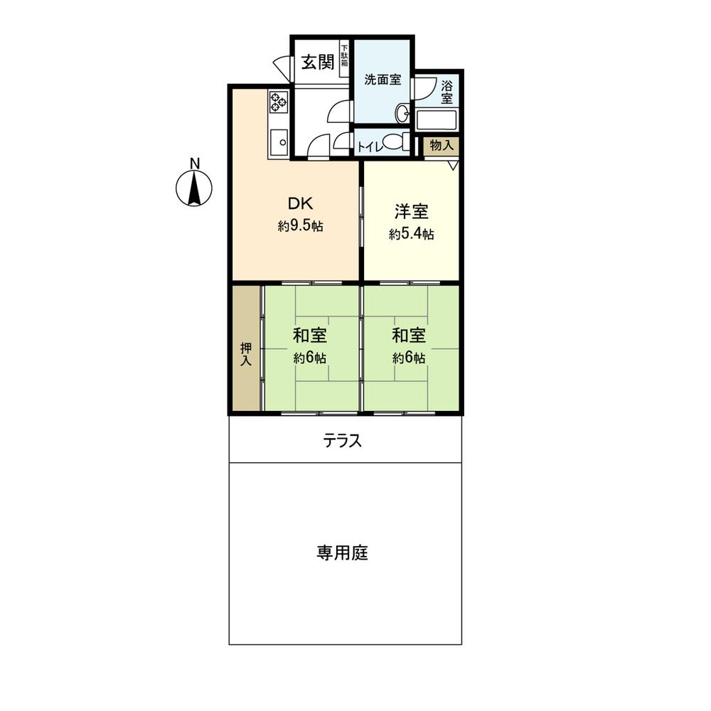 Floor plan. 3DK, Price 6.8 million yen, Occupied area 59.43 sq m , Balcony area 8.8 sq m