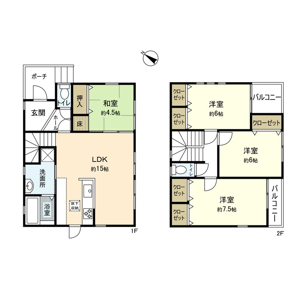 Floor plan. 23.8 million yen, 4LDK, Land area 121.58 sq m , Building area 96.88 sq m