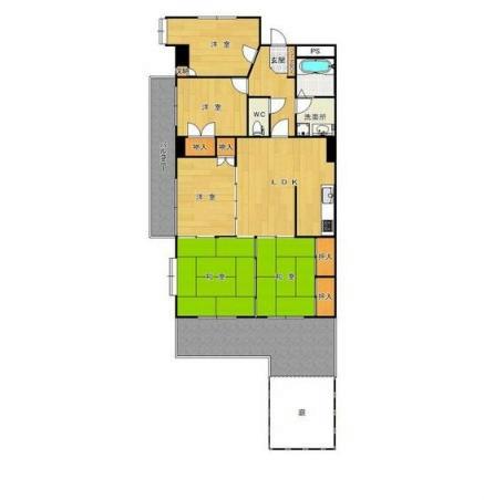 Floor plan. 5LDK, Price 9.8 million yen, Occupied area 93.57 sq m