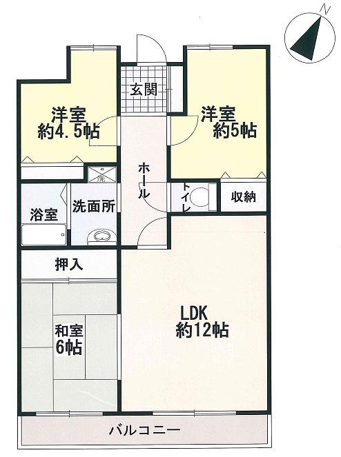 Floor plan. 3LDK, Price 9.9 million yen, Occupied area 68.14 sq m , Balcony area 10.39 sq m