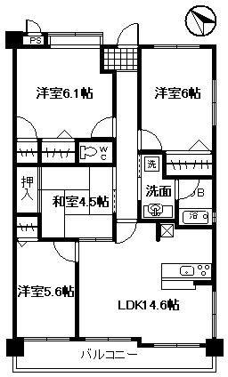 Floor plan. 4LDK, Price 16.8 million yen, Occupied area 77.66 sq m