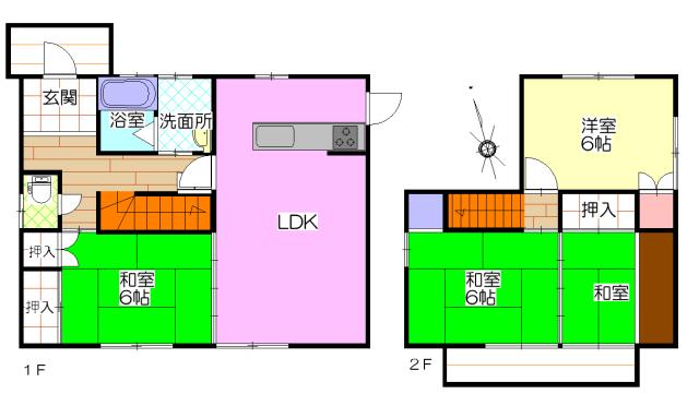 Floor plan. 12.8 million yen, 4LDK, Land area 189.55 sq m , Building area 103 sq m