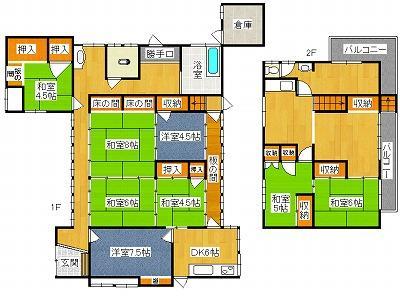 Floor plan. 13 million yen, 6DK, Land area 582.31 sq m , Building area 162.27 sq m