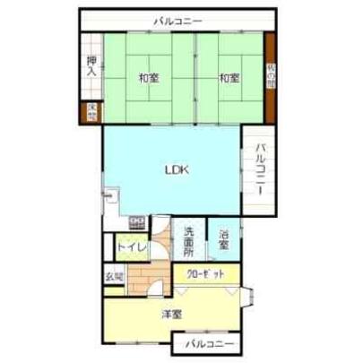 Floor plan. 3LDK, Price 5.9 million yen, Occupied area 82.84 sq m , Balcony area 16.35 sq m