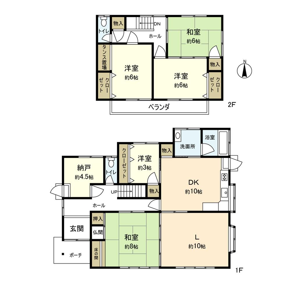 Floor plan. 16.8 million yen, 5LDK + S (storeroom), Land area 374.99 sq m , Building area 144.05 sq m