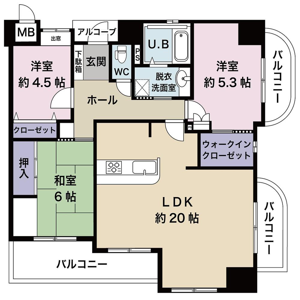 Floor plan. 3LDK, Price 16.8 million yen, Occupied area 82.42 sq m , Balcony area 17.63 sq m