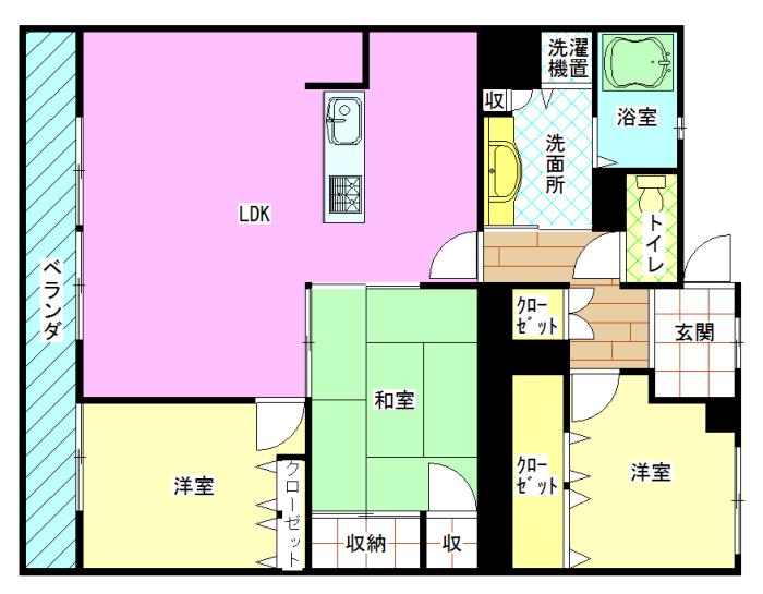 Floor plan. 3LDK, Price 19.9 million yen, Occupied area 80.16 sq m , Balcony area 14.99 sq m