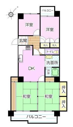 Floor plan. 3LDK, Price 5.9 million yen, Occupied area 82.84 sq m