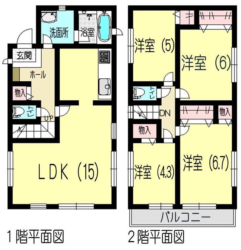 Floor plan. 12.8 million yen, 4LDK, Land area 121.29 sq m , Building area 91.11 sq m