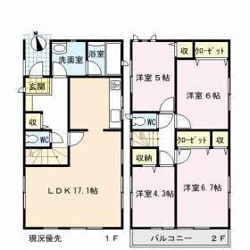 Floor plan. 14.3 million yen, 4LDK, Land area 131.26 sq m , Building area 91.11 sq m