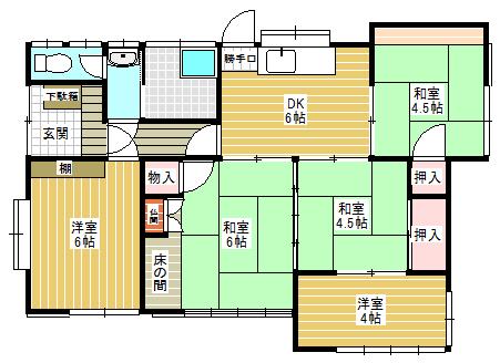 Floor plan. 4 million yen, 5DK, Land area 161 sq m , Building area 70.01 sq m