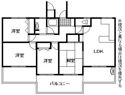 Floor plan. 4LDK, Price 6 million yen, Occupied area 74.18 sq m