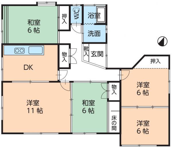 Floor plan. 13.8 million yen, 5DK, Land area 337.89 sq m , Building area 96.42 sq m