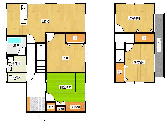 Floor plan. 17.6 million yen, 4LDK, Land area 153.56 sq m , Building area 101.61 sq m