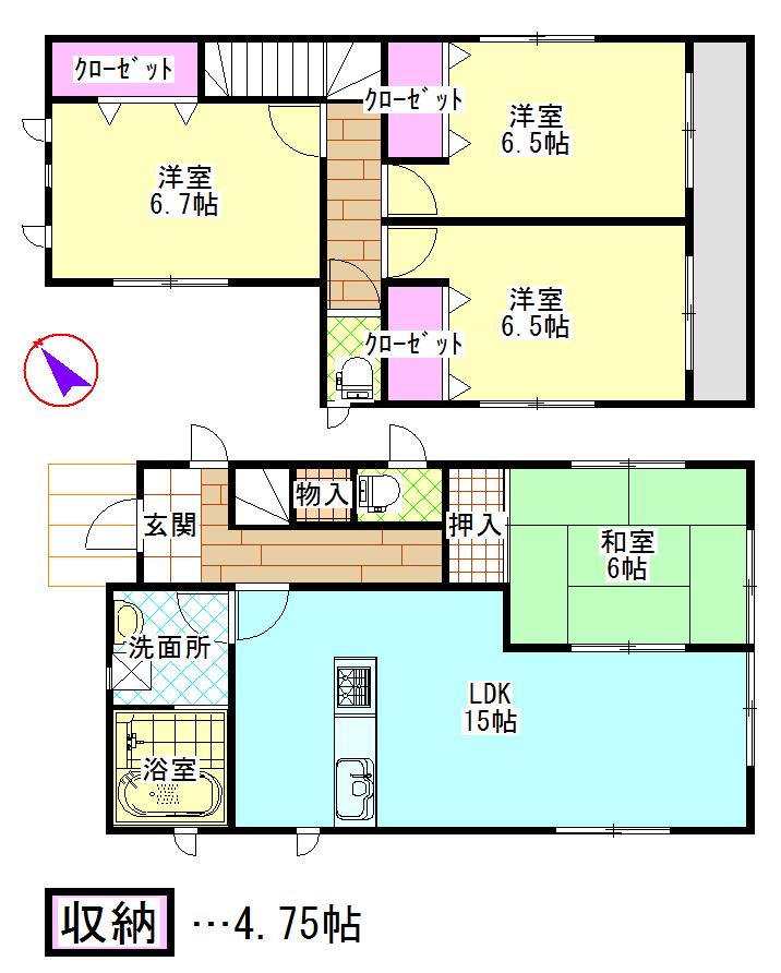 Floor plan. 16.8 million yen, 4LDK, Land area 137.5 sq m , Building area 93.96 sq m per day good