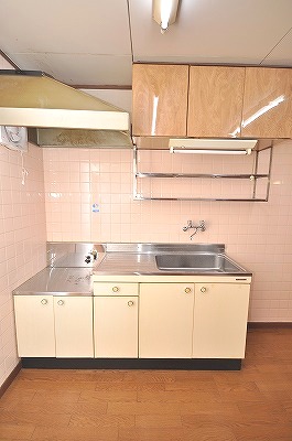 Kitchen. Gas stove can be installed with grill. 