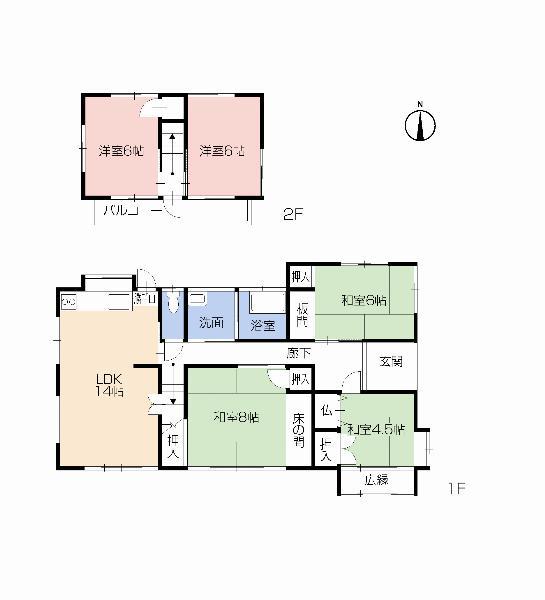Floor plan. 14.9 million yen, 5LDK, Land area 330.6 sq m , Building area 119.7 sq m