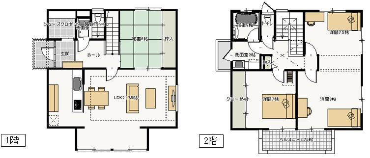 Floor plan. 43,900,000 yen, 4LDK, Land area 196.75 sq m , Building area 124.62 sq m